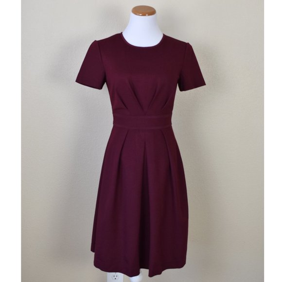 Trina Turk Dresses & Skirts - Trina Turk Fit and Flare Burgundy Ponte Knit Dress 4
